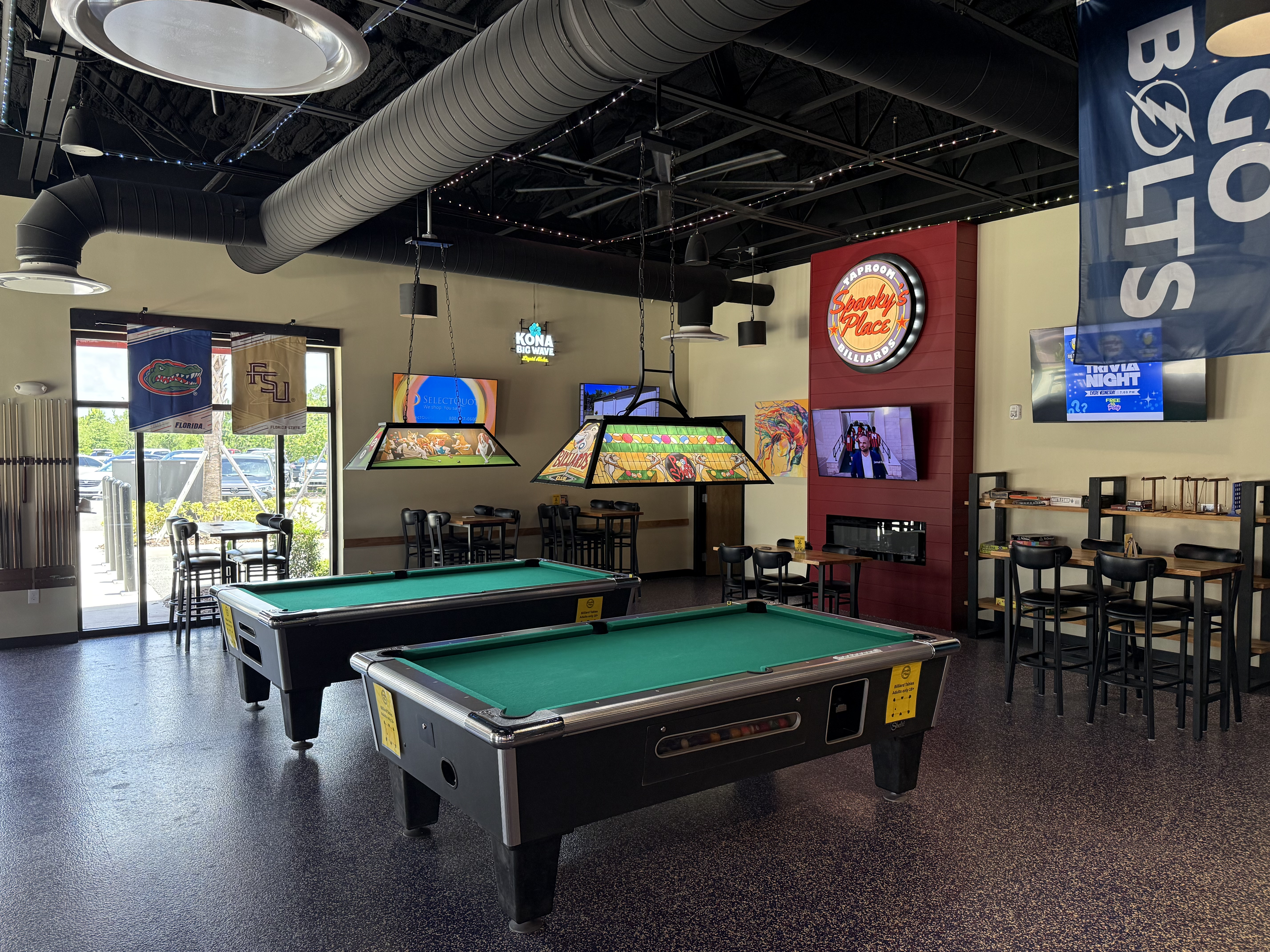 2 of the 3 Pool Tables at Spanky's